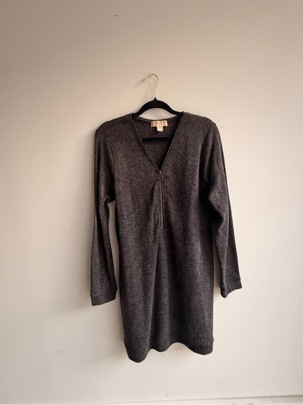 MICHAEL Michael Kors Charcoal Gray Long Sleeve Knit Dress